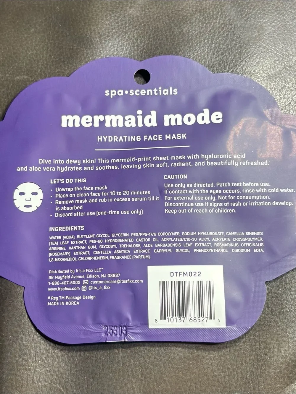 2 New spa•scentials mermaid mode + purrfect radiance Purple Face Masks (2)